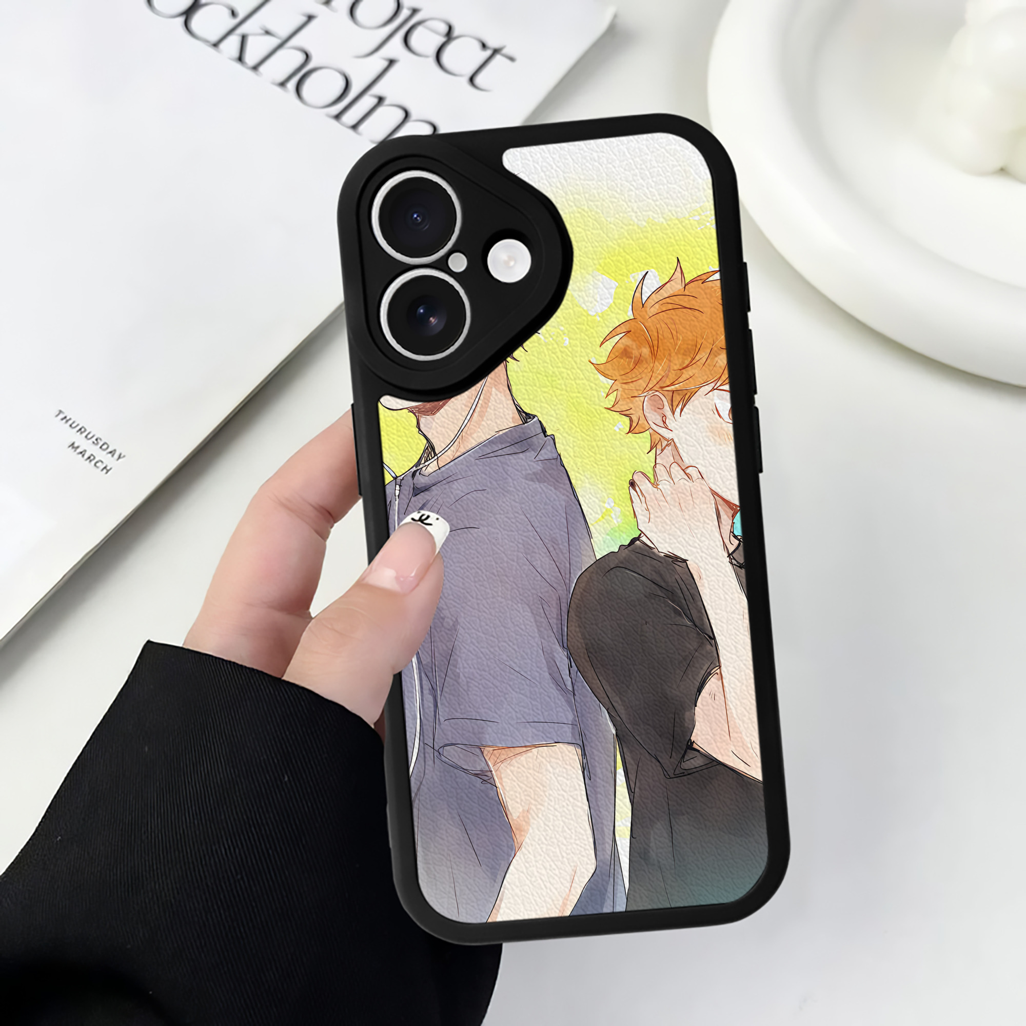 （画像用） ハイキュー!! Haikyu!! 【iPhone 16シリーズ対応】シリコンスマホケース（レザー調） 材質：シリコン